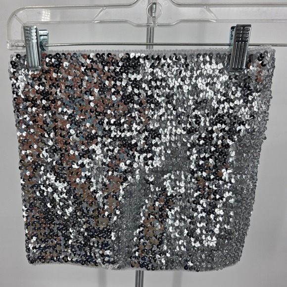 Retro Vintage 1980s Shiny Metallic Glam Tube Top Disco Sequins OS (S-M) - Picture 2 of 3